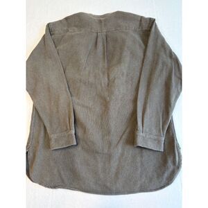 J Peterman Mens Large Heavyweight Waffle Weave Safari Shirt 3/4 Button Down